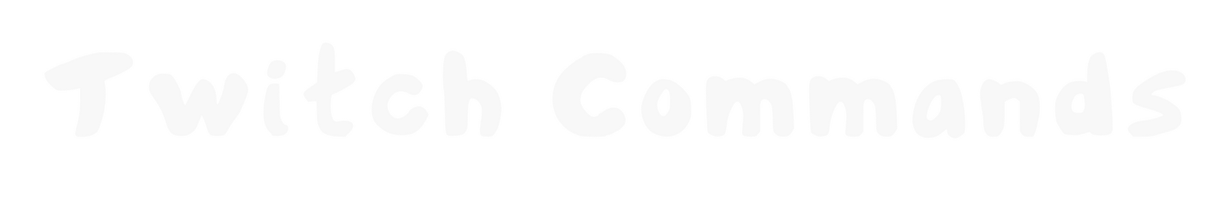 Twitch Commands typed in bubble letters.